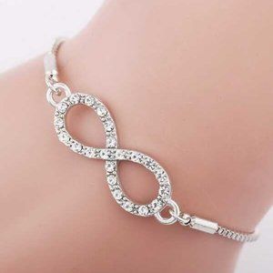 NWT Rhinestone Infinity Chain Bracelet